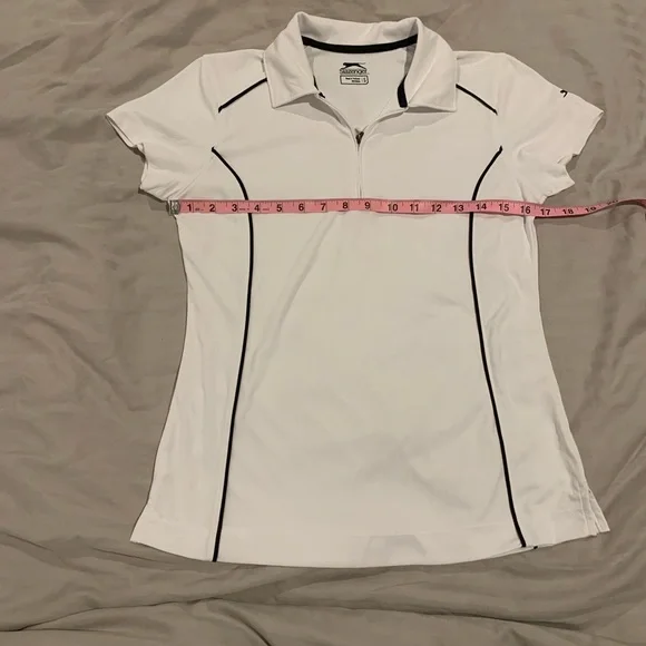 Slazenger Tech Golf Polo, Athletic Tee, Orange - Picture 10 of 13